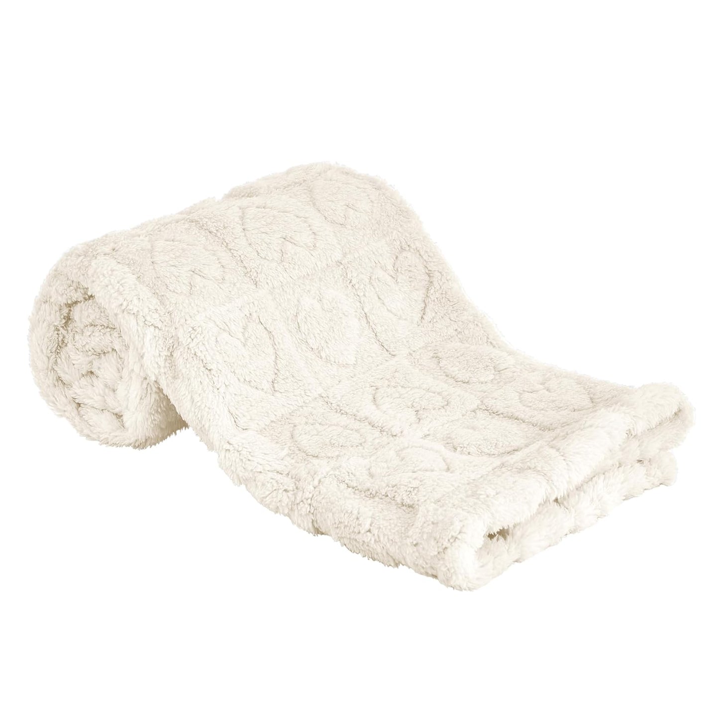 Yurhap Fleece Baby Blanket - Ultra Soft Heart Checkered Design | Cozy 30”×40” Infant Receiving Blanket (Cream)