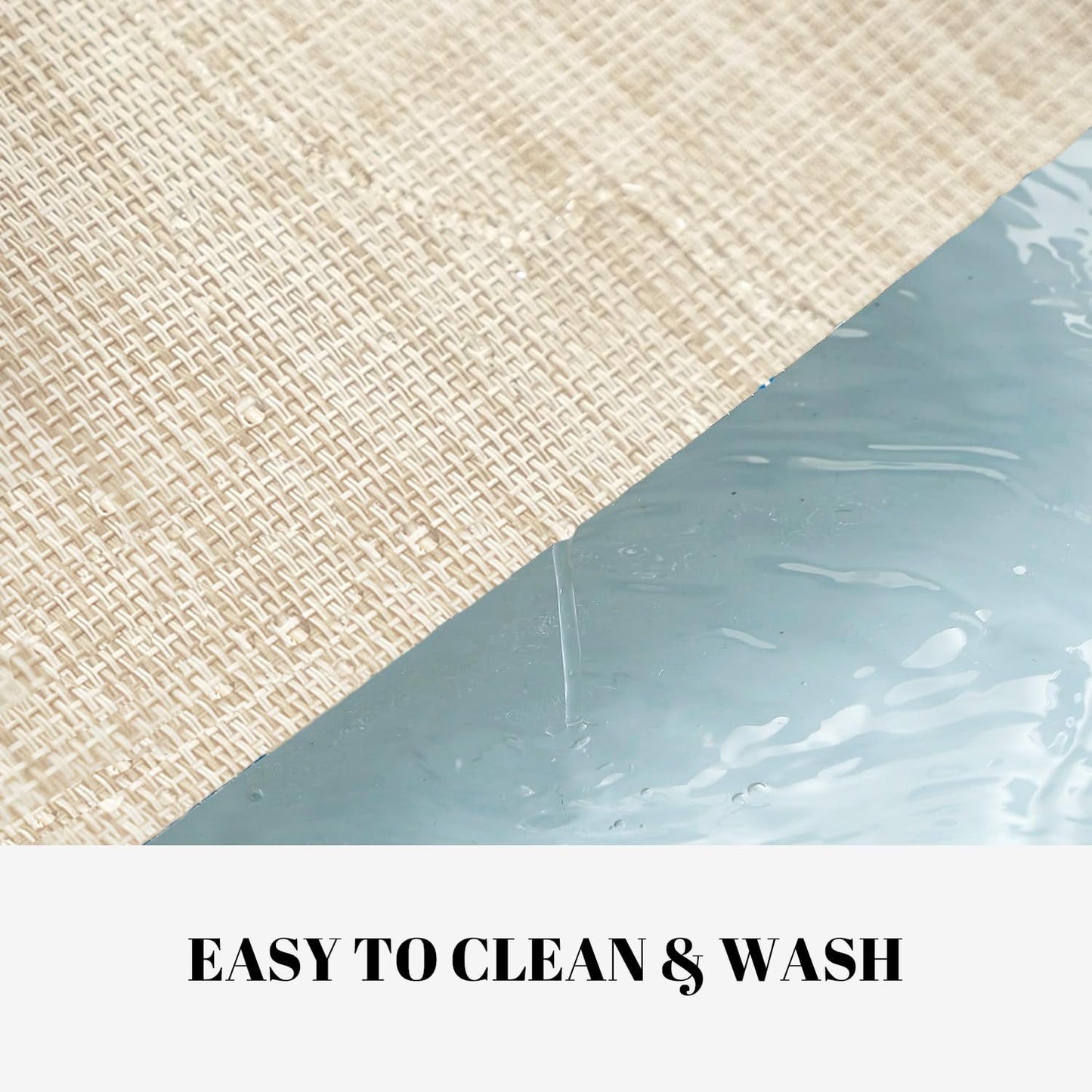 SUMYMERY Placemats Set of 4 Vinyl/Plastic Woven Place Mats for Kitchen Table Indoor/Outdoor Washable Placemat Wipeable Dining Table Mats (Khaki Blue,4)