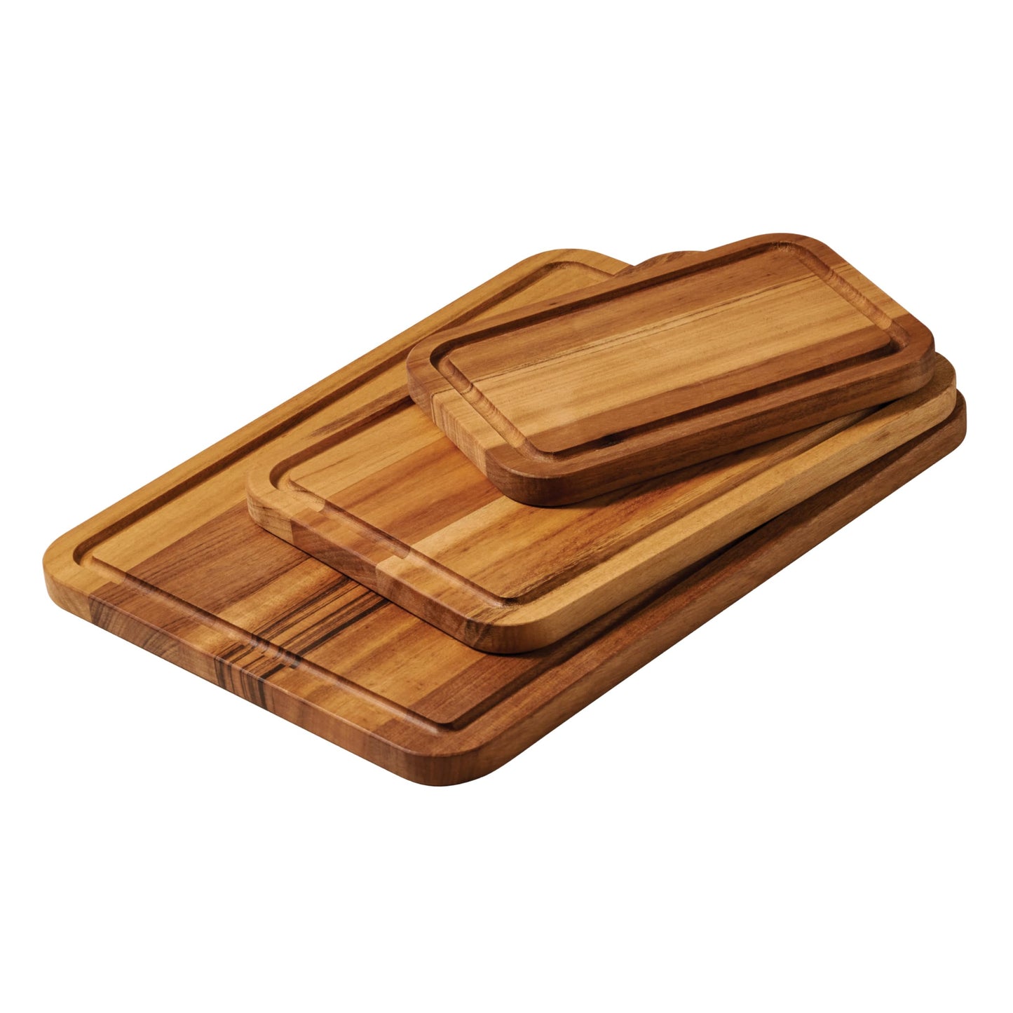 Tramontina FSC Certified Brazilian Tigerwood Cutting and Serving Board Set - 3 Pack (15 x 11-in, 12 x 8-in, 9 x 6-in), 81000/050DS
