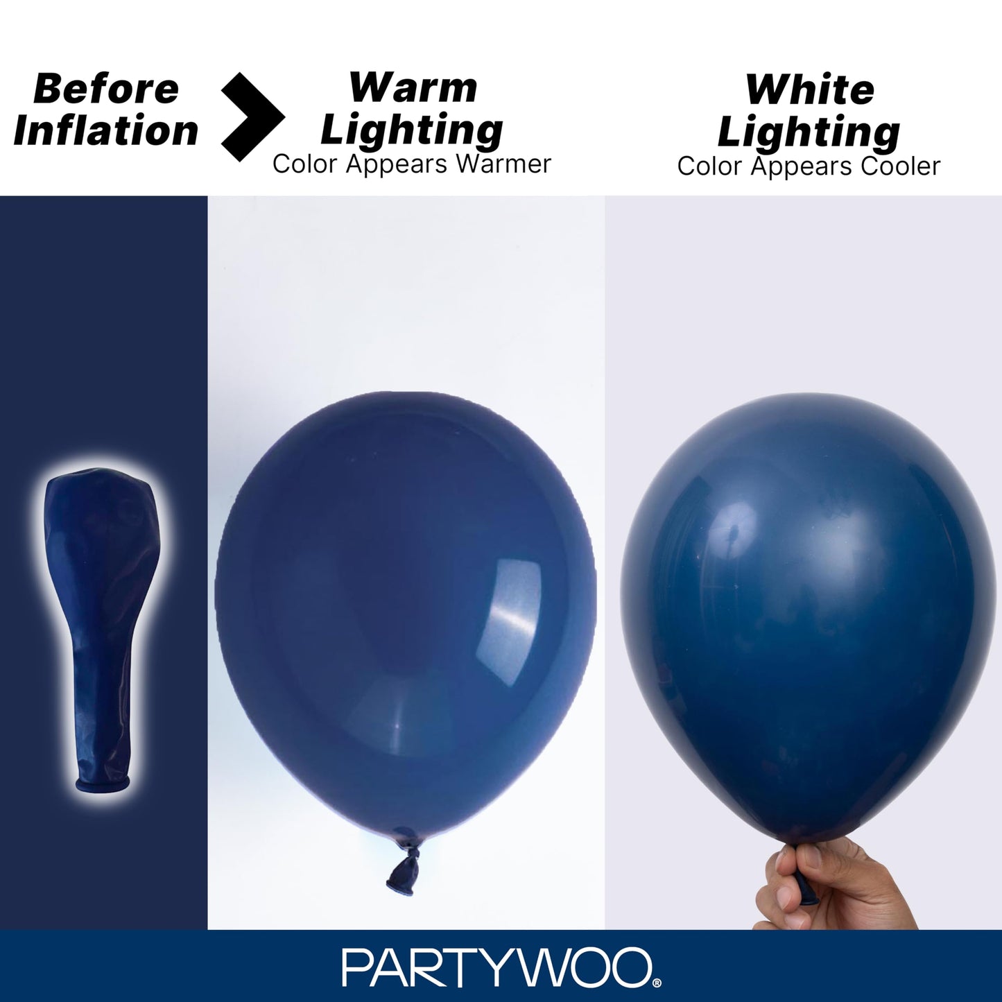 PartyWoo Navy Blue Balloons 100pcs Different Sizes of 36 18 12 10 5 Inch Dark Blue Balloon Arch Kit Garland for Graduation Wedding Sports Theme Boy Baby Shower Men Birthday Party Decorations Blue-Y72