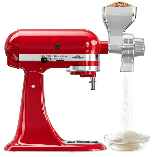 Metal Grain Mill Attachment for KitchenAid Stand Mixer, 12 Gear Adjustable Flour Mill Grain for Kitchenaid, Fit for Wheat, Corn, Oats, Nut