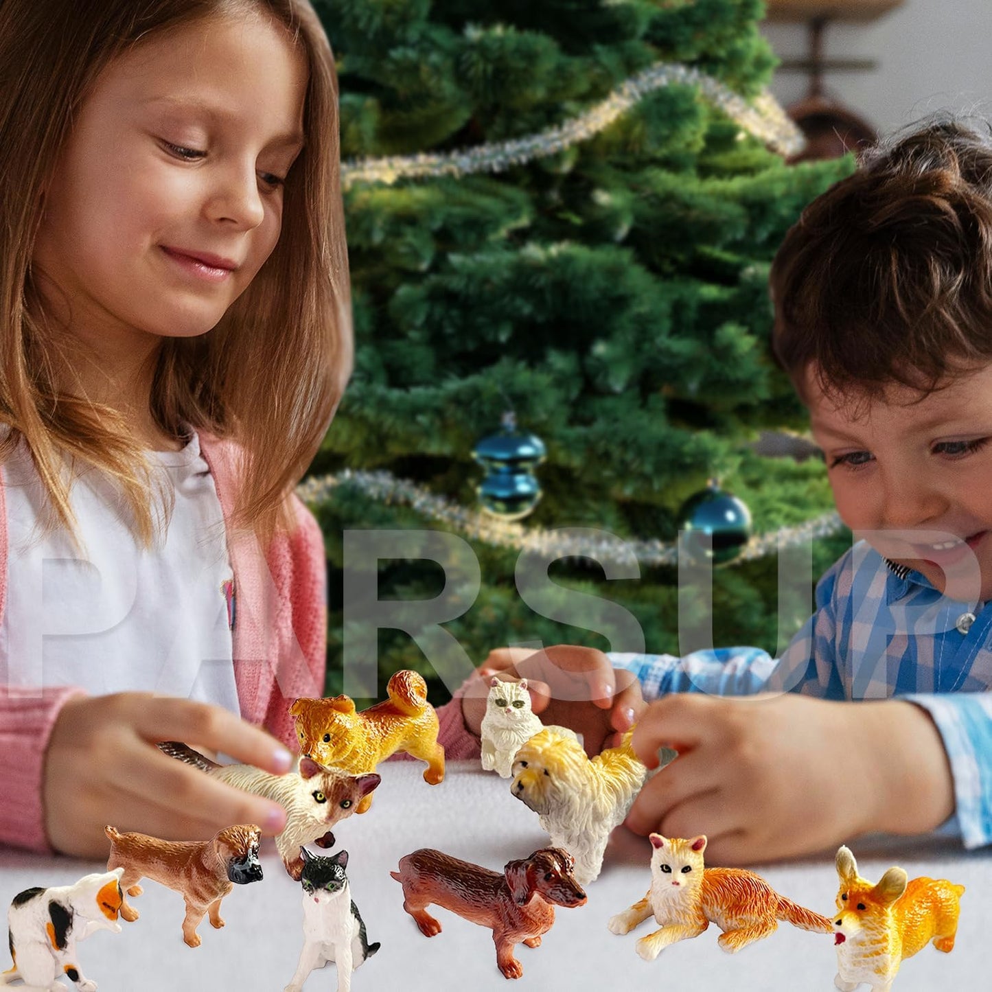 Skiennix Christmas Advent Calendar - 24 Animal Figurines for Kids & Adults | Holiday Countdown Decor