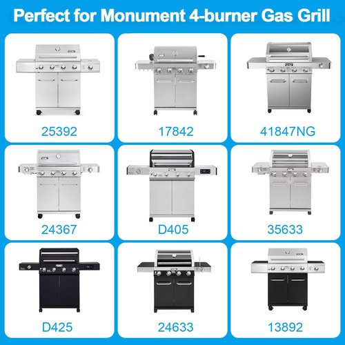 BBQ-PLUS Grease Tray with Catch Pan for Monument Grills 4-Burner 17842 24367 35633 24633 13892 D425 D405 41847NG 25392 13478 Grill Stainless Steel Outdoor Drip Pan