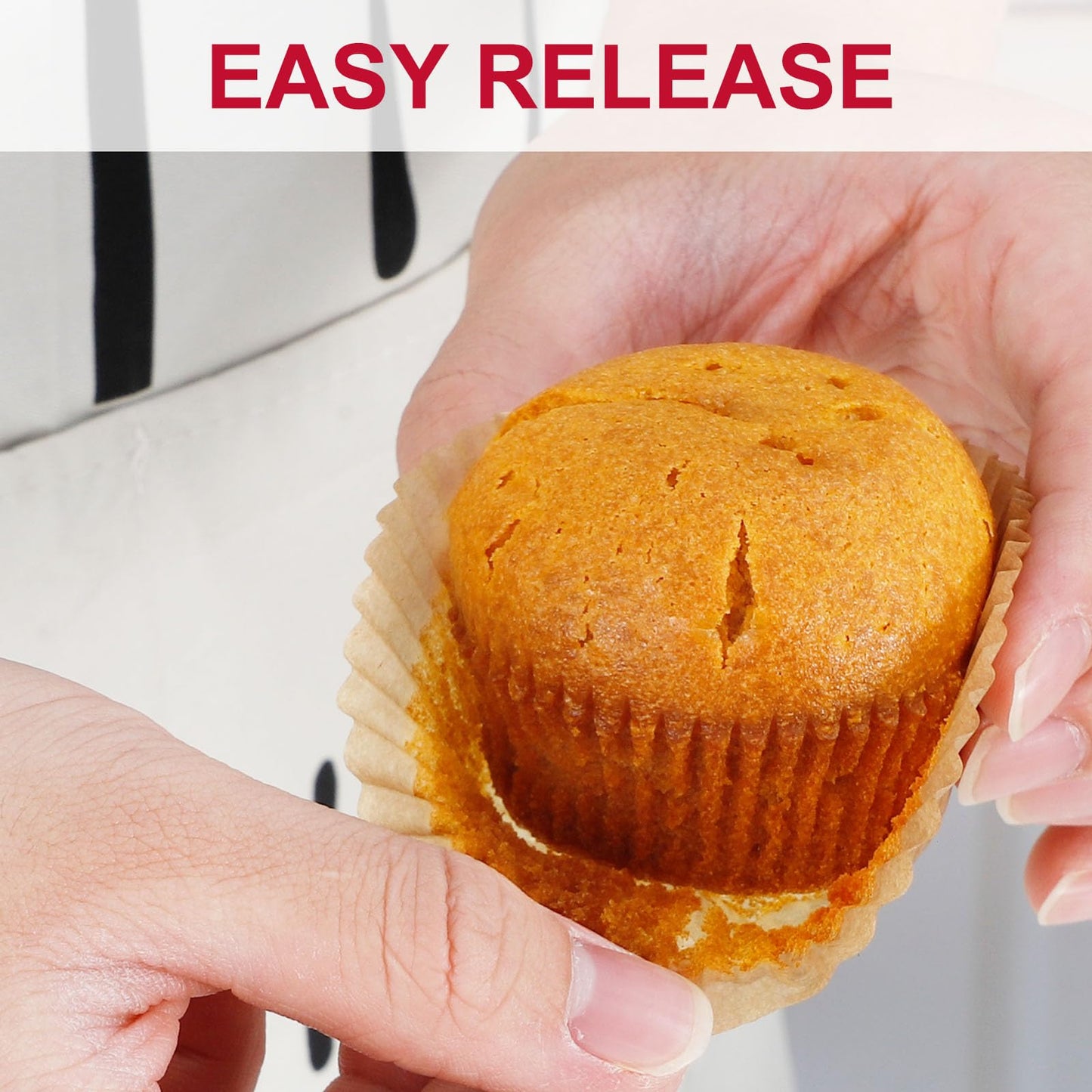 Caperci Standard Cupcake Muffin Liners for Baking 300 Pcs - Odorless Greaseproof Paper Muffin Baking Cups for Wedding Birthday Party Baby Shower Festivals (Natural)