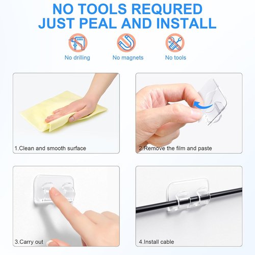 Hetyue Heavy-Duty Outdoor String Light Hooks - 40 Pcs Waterproof Adhesive Clips for Christmas Lighting