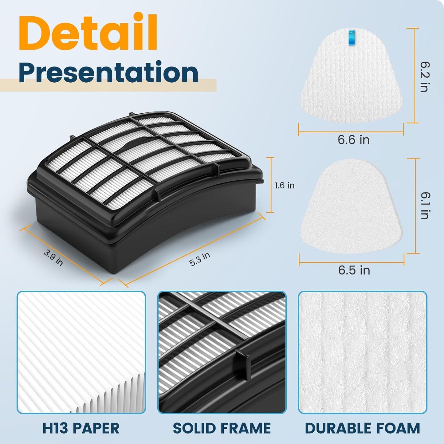 Shark | Foam and Felt Vacuum Filter Replacement - Fits Navigator Lift-Away Models ZU503AMZ, NV350, NV351, NV352, NV355, NV356E, NV360, NV370, NV391, UV440, UV490, UV500, UV540, UV550, CU500, XFF350, XHF350 - 4 Pack