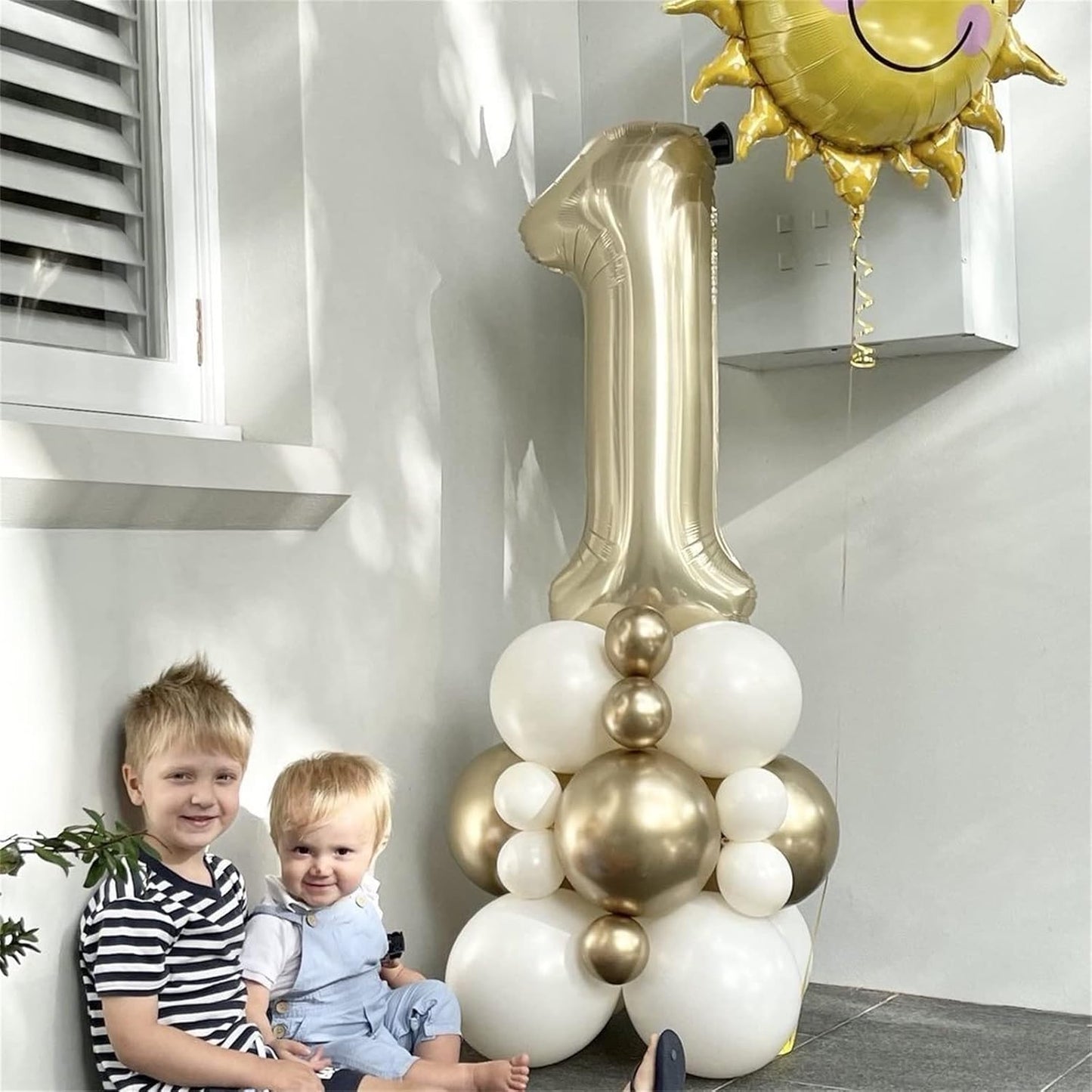 Skiennix 40 Inch Champagne Gold Number 9 Balloon - Self-Inflating Helium Balloon for Birthday & Anniversary Decor