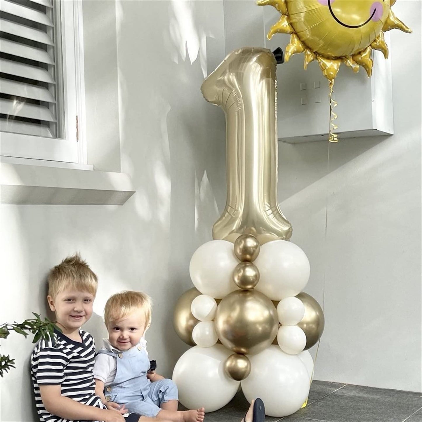 Champagne Gold 8 Balloons, 40" Giant Helium Foil Number 0-9 Light Gold Birthday Balloon for Boys Girls, Self Inflating Digit 8 Balloons for Women Men Anniversary Graduation Party Decorations Supplies