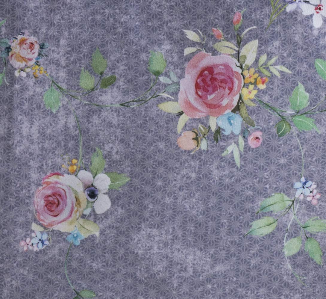 Maison d' Hermine Table Cloth Round Table 100% Cotton 69 Round Inches Tablecloth Reusable Decorative for Dining Kitchen Home Gifts for Mothers Day Spring Summer- Sweet Rose Lavender - Country Garden