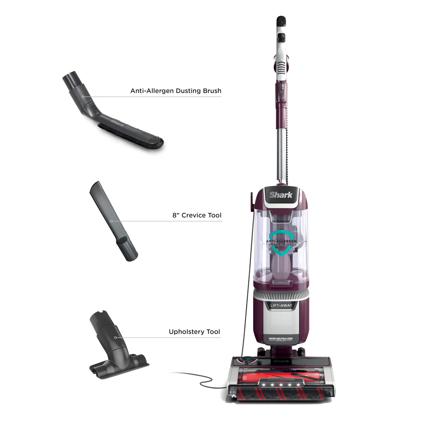 Shark LA702 Rotator Pet Lift-Away ADV Upright Vacuum with DuoClean PowerFins HairPro & Odor Neutralizer Technology, Wine Purple