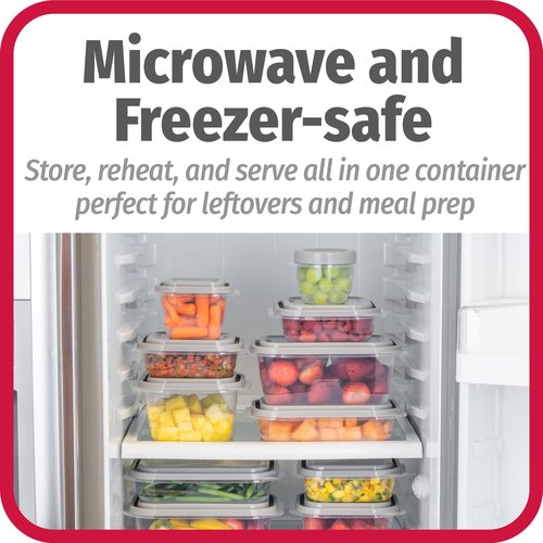 GoodCook EveryWare 60pc Container Set, BPA Free - 60-Piece Food Container Set, Microwave and Freezer Safe, Embossed Measurements, Secure Lids