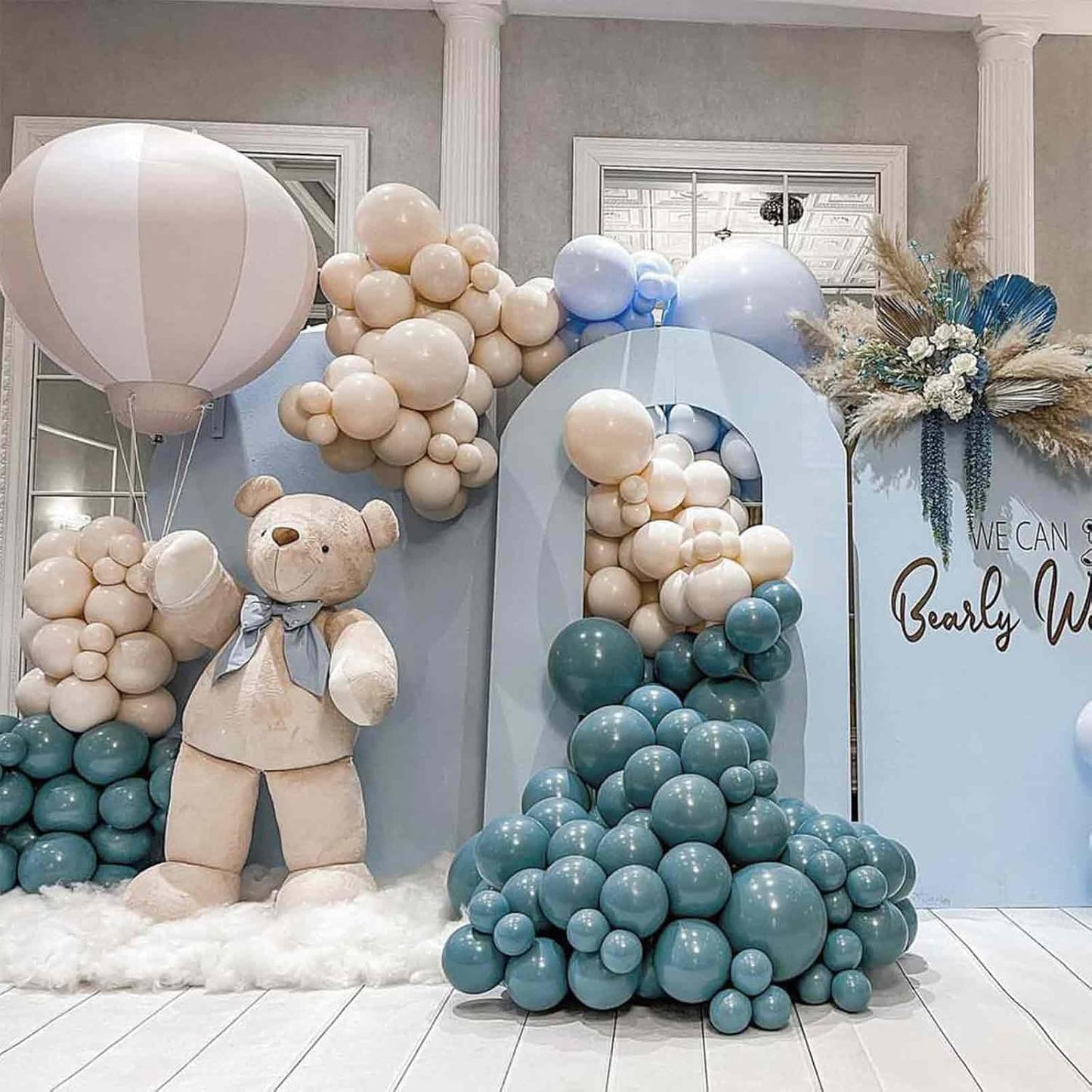 PartyWoo Slate Blue Balloons - 100 Pcs in Various Sizes for Graduation & Baby Shower Decor | Dusty Blue & Dark Teal