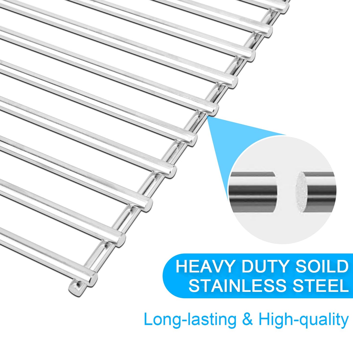 15 Inch Cooking Grates Replacement Parts for Broil-Mate 165154 195554 Broil King 986557, 9869-54 9869-57 Signet Crown Huntington 6666-54 Sterling 1155-54 Solid Stainless Steel Grill Grids