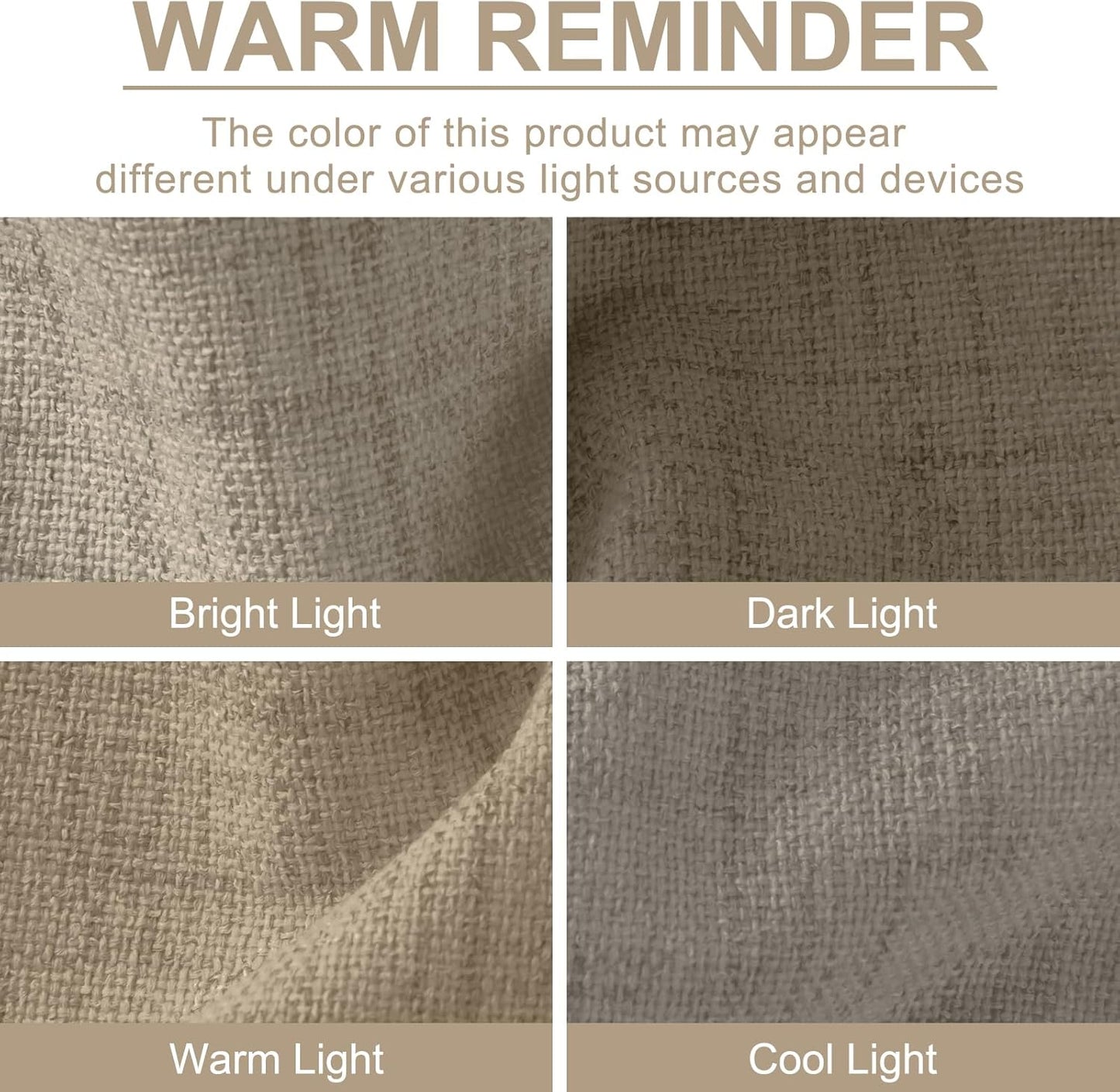 Skiennix 100% Blackout Linen Curtains - Thermal Insulated Drapes for Bedroom | 2 Panels, 50" W x 63" L