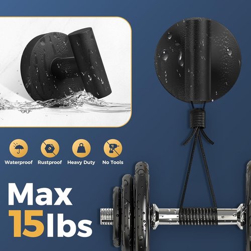 Heavy Duty Suction Cup Hooks by [Brand Name] - Removable Shower & Towel Hooks for Glass, Tile, Mirror | 4 Pack (Black)