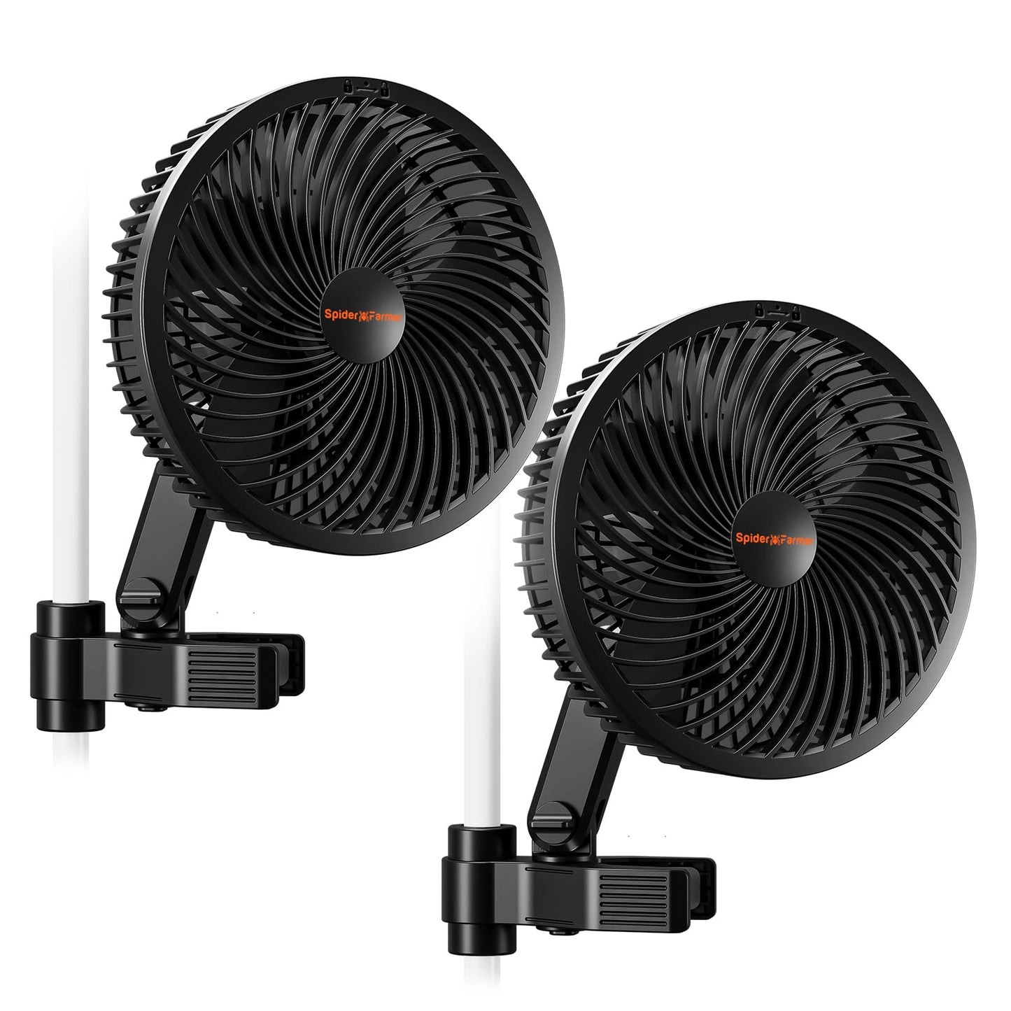 Spider Farmer 2-Pack Grow Tent Clip Fan 6", EC Motor, Custom 10 Dynamic Wind Speeds and 10-Level Oscillation, Weatherproof IP-54, Powerful Airflow but Quiet for Hydroponics Circulation Cooling