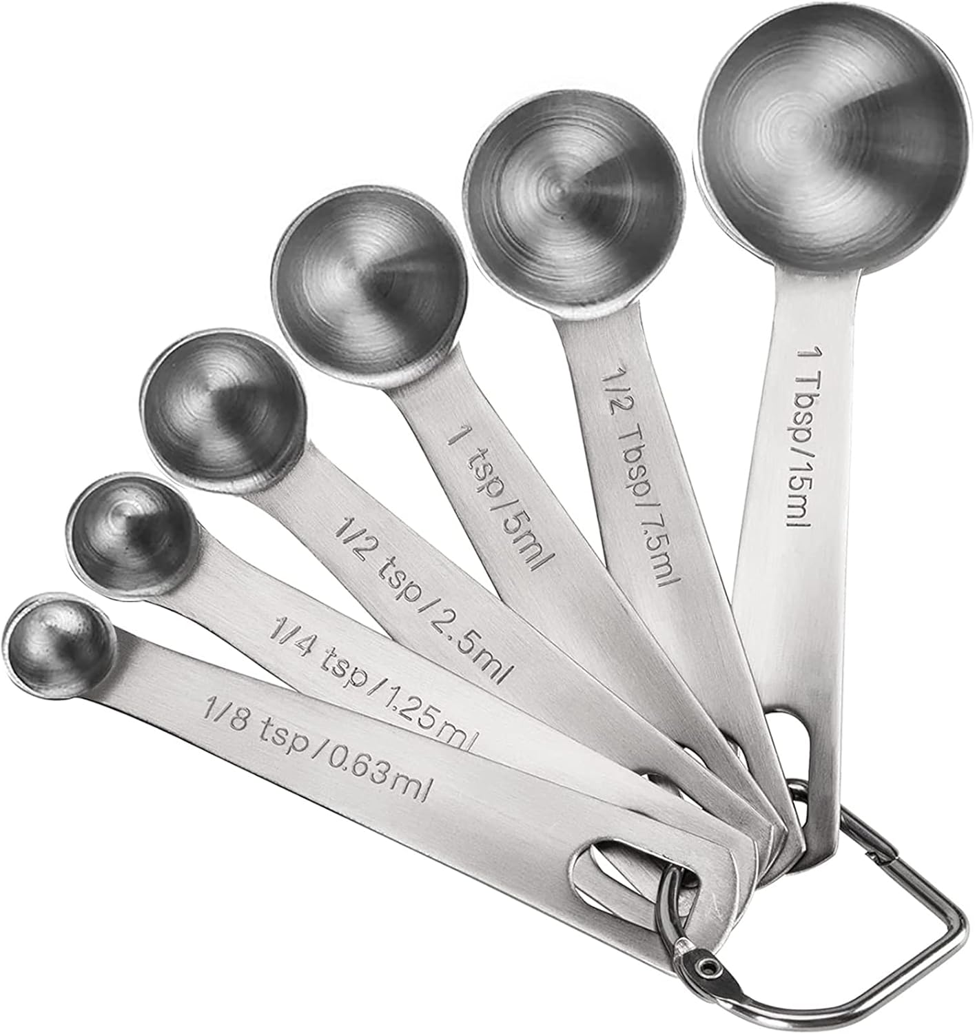 Premium Heavy Duty Stainless Steel Measuring Spoons Set by [Brand Name] | 6-Piece with Metric & US Measurements