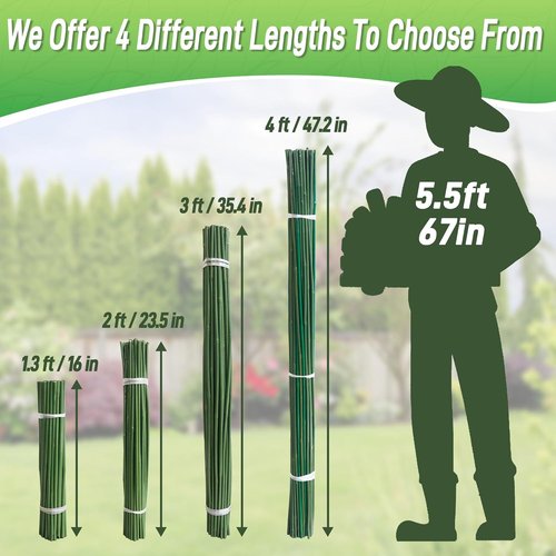 Bamboo Sticks | 50Pcs 3ft Natural Bamboo Poles - Durable Garden Stakes for Indoor & Outdoor Plants