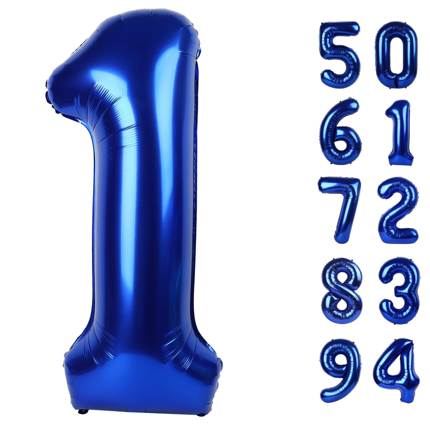 40 Inch Night Blue 1 Balloon for First Birthday, 1st Number Balloons Birthday Decorations for Girl Kids Toddler Baby, One Giant Number 1 Balloon