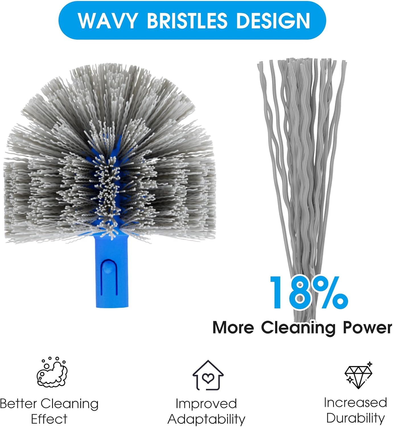 TidyMister Pool Brush - 20'' Detachable Nylon Bristle Scrubber for Above & Inground Pools