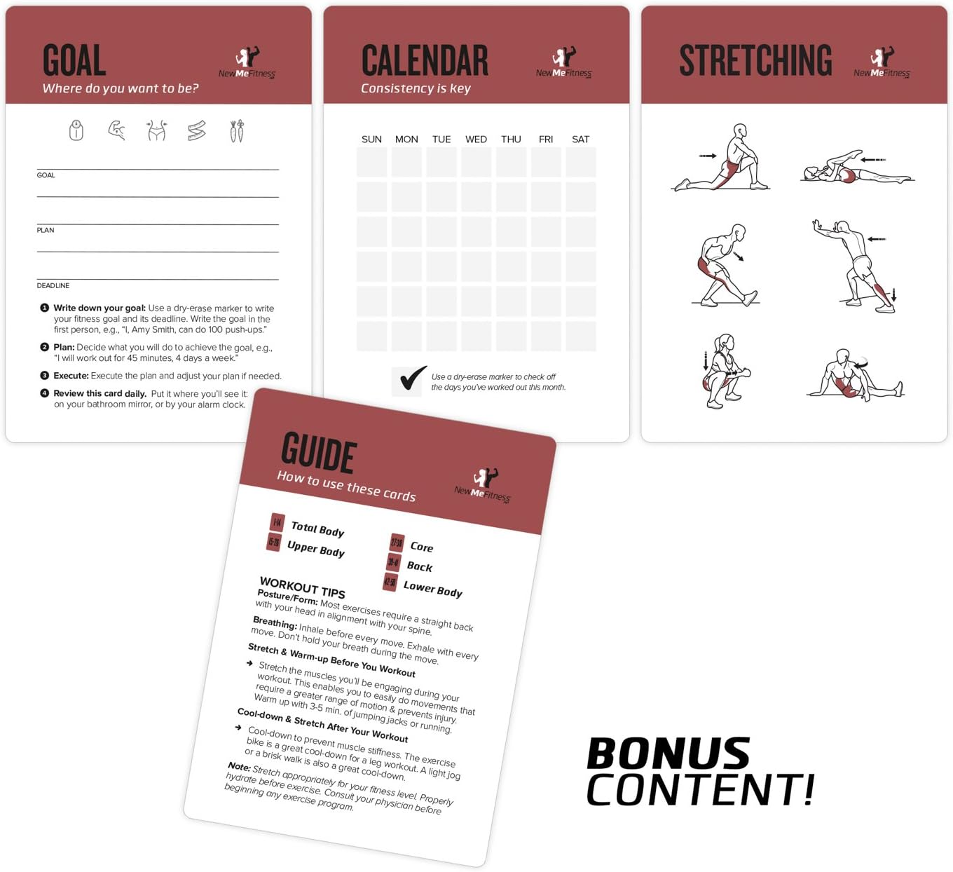 NewMe Fitness Kettlebell Workout Cards - Instructional Deck for Home & Gym Training | Beginner-Friendly Guide