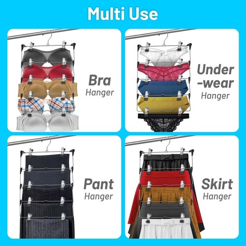 DEILSY™ 5-Tier Skirt Hangers - Space-Saving Metal Clips for Closet Organization | 3-Pack