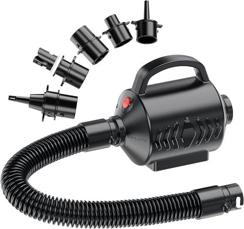 Electric Air Pump | High Power Inflator & Deflator for Inflatable Pool Toys - 400W, 4 Nozzles, AC 110-120V