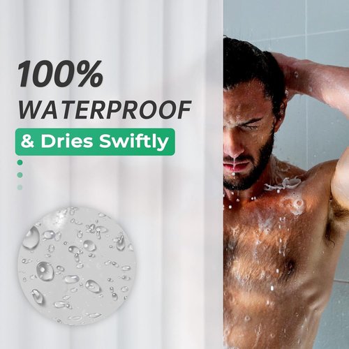 AmazerBath 78-Inch Frosted PEVA Shower Curtain - Heavy-Duty Design with 3 Weighted Stones & 12 Rustproof Grommets