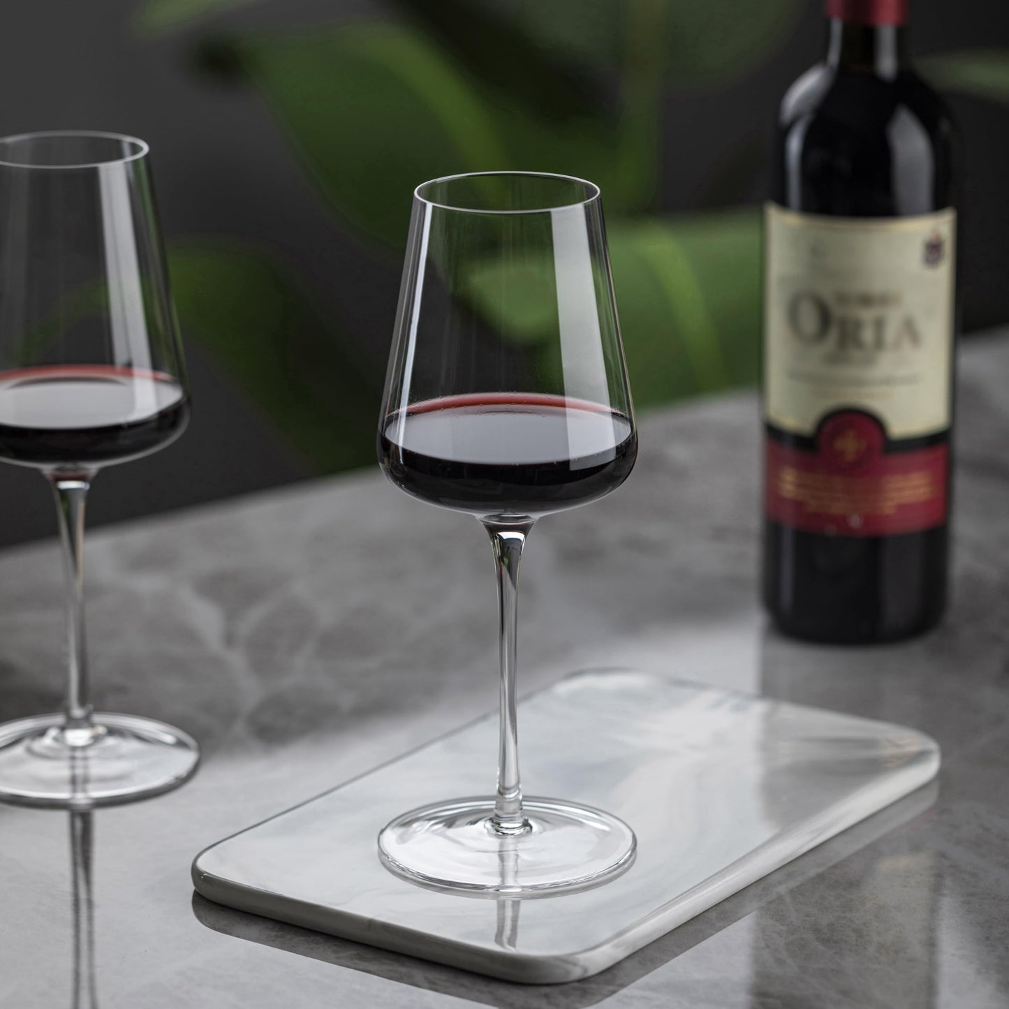 CnSneg Wine Glasses Set of 2, Premium Crystal Wine Glasses 13.5OZ for Red and White, Hand Blown Wine Glass with Long Stem, Thin Rim, Unique Wedding Gift