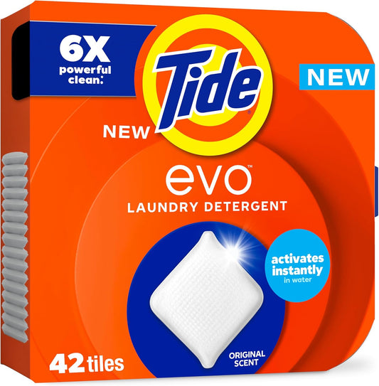 Tide Evo Original Scent Laundry Detergent - Concentrated HE Formula for All Machines | 42 Count