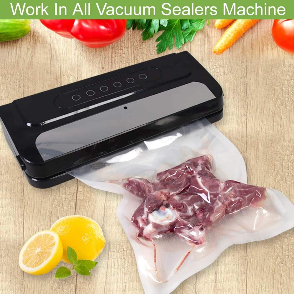 MakMeFre Vacuum Sealer Bags - 6 Pack, 8"x20' & 11"x20' Rolls, BPA Free, Puncture Resistant for Sous Vide Cooking