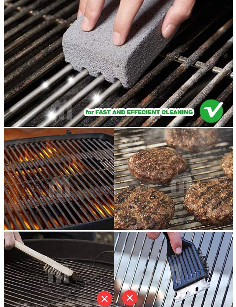Non Scratch BBQ Grill Stone Cleaning Block Griddle Brick Oven Stone Scrubber Blackstone Cleaner, 8 Pack GrayMagic Stone for Removing Stains，Cleaning Flat Top Cookers，Toilet，Pool，Exfoliation Dead Skin