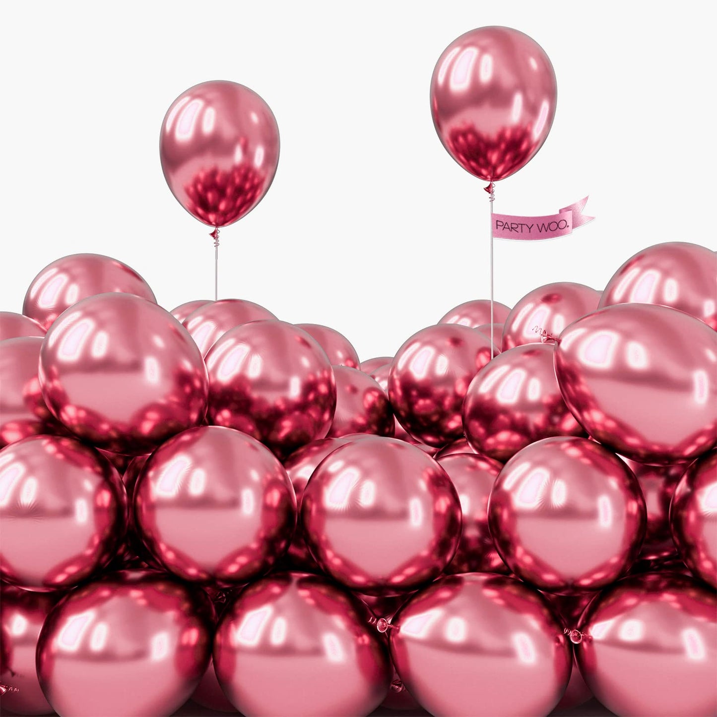 PartyWoo Metallic Dark Pink Balloons, 50 pcs 5 Inch Pink Metallic Balloons, Metallic Pink Balloons for Balloon Garland or Balloon Arch as Birthday Party Decorations, Wedding Decorations, Pink-G104