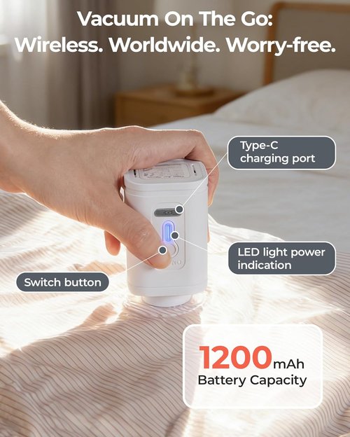 BAGSMART Vacuum Bags for Travel - Portable Space Saver with Rechargeable Air Pump | 18 Pack Gray