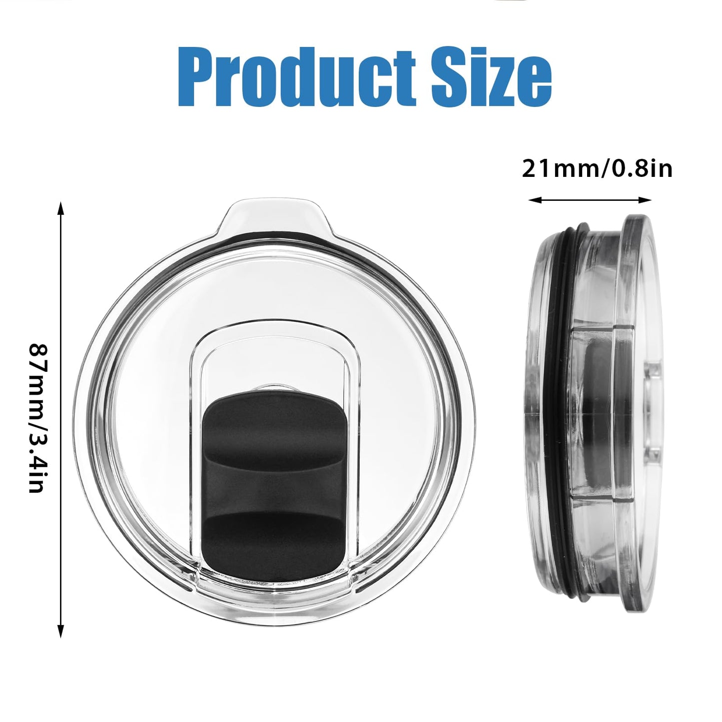 Tumbler Lids for Yeti, 2 Pack 20 oz Magnetic Replacement Tops for Yeti 20 oz Tumbler, 16 oz Pints, 10/24 oz Mug, 10 oz Lowball, Spill Proof Covers with Magnetic Slider for Ozark Trail, Old Style Rtic