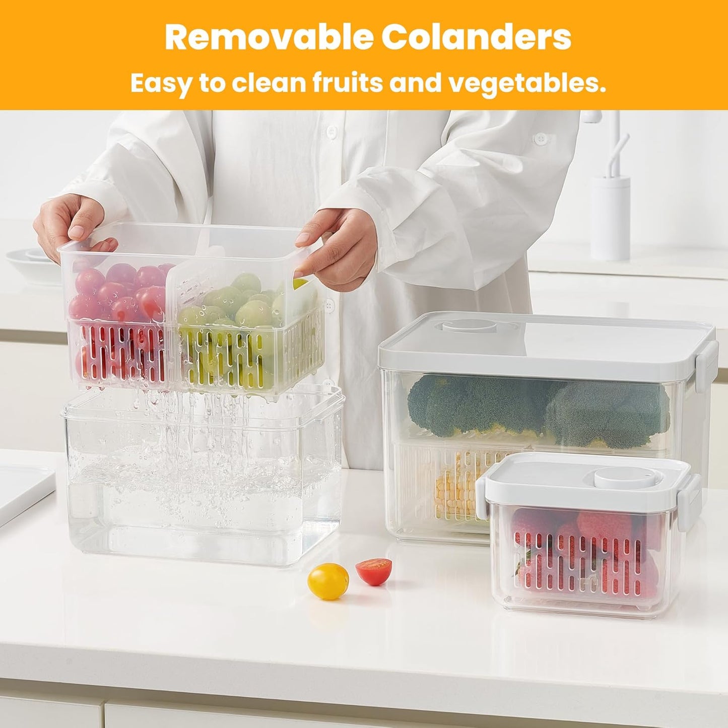 Vacane Berry Keeper - Dishwasher Safe Produce Saver | BPA-Free Clear Fruit Container, 3.8 Cup