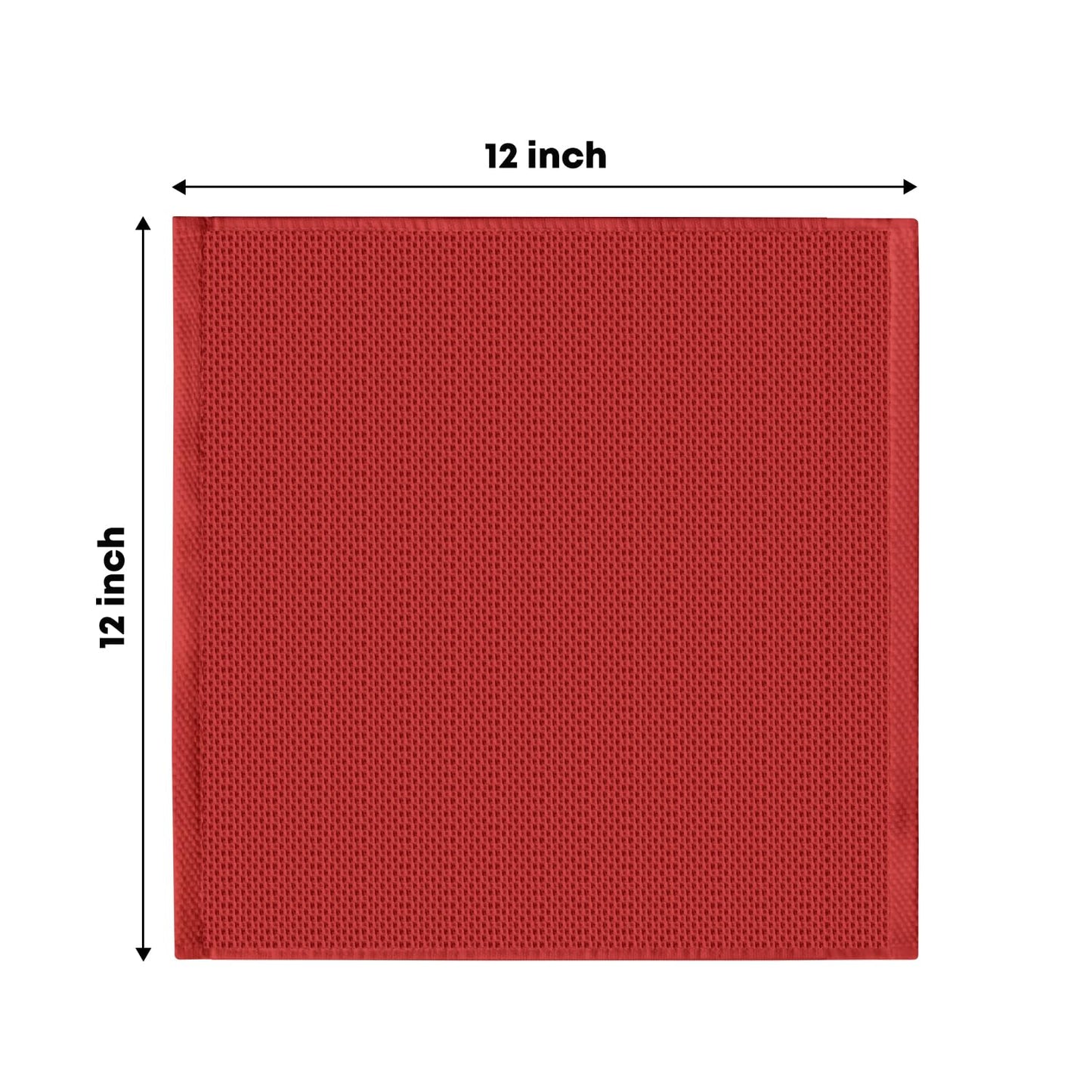 Artoid Mode 100% Cotton Dark Red Waffle Weave Kitchen Dish Cloths, 12x12 Inch Ultra Soft Absorbent Quick Drying Kitchen Dish Towels Set of 6