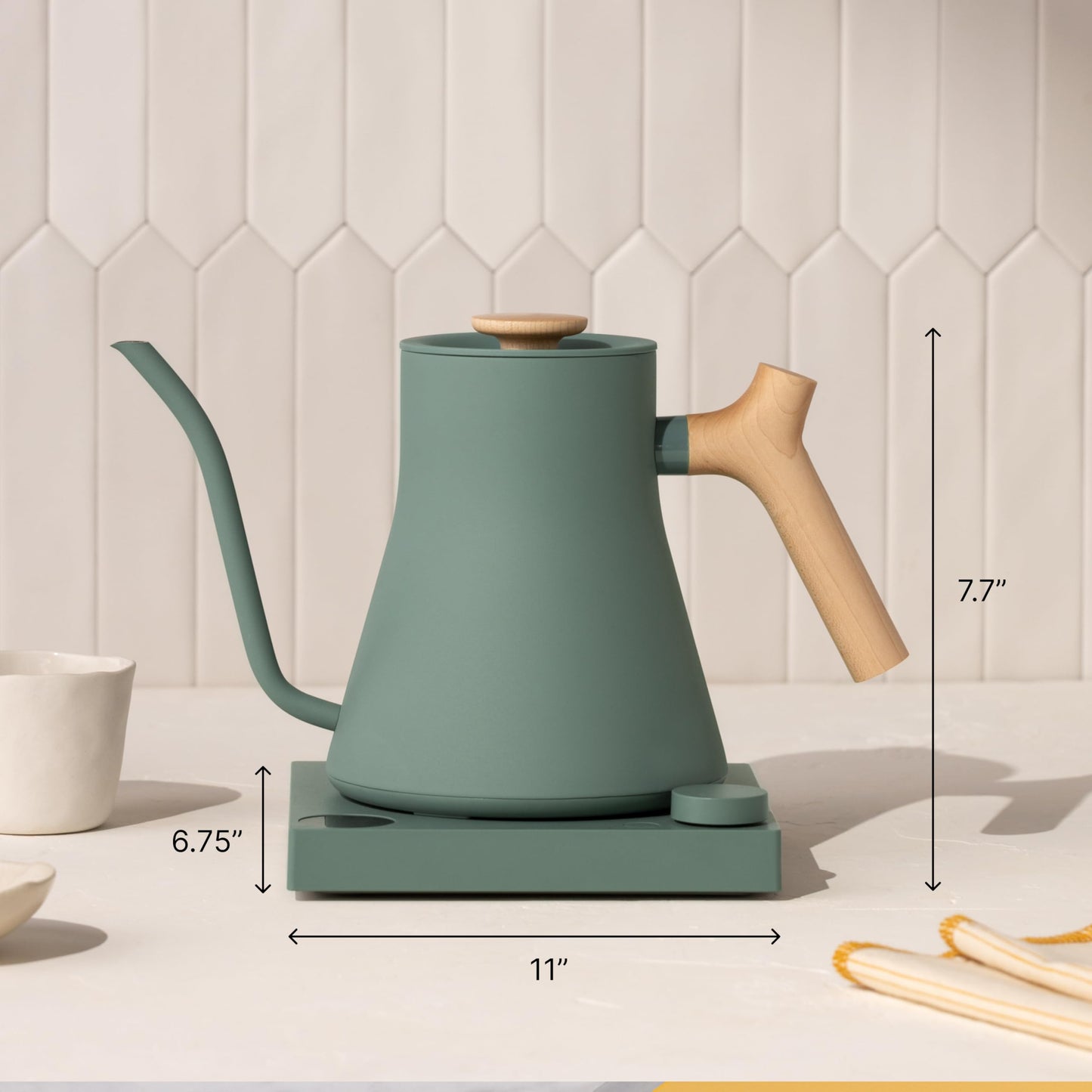 Fellow Stagg EKG Pro Electric Gooseneck Kettle - Pour-Over Coffee and Tea, Quick Heating, Precise Temperature Control, Scheduling, Built-in Brew Timer, Hazy Blue, 0.9 Liter