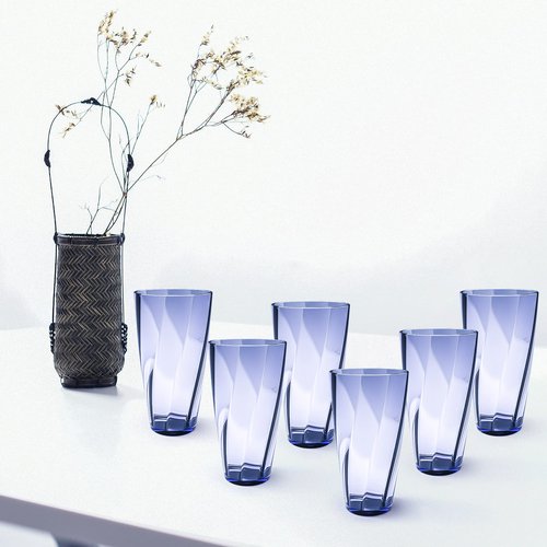 Alaiselit Unbreakable Plastic Cups Plastic Highball Drinking Glasses Tumbler, Large Water Tumbler Set (Set Of 6, 25 Oz) Dishwasher Safe (New Blue)
