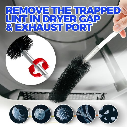 Holikme Dryer Vent Cleaner Kit - 30 Feet Flexible Lint Brush with Drill Attachment | Easy Cleaning in Grey