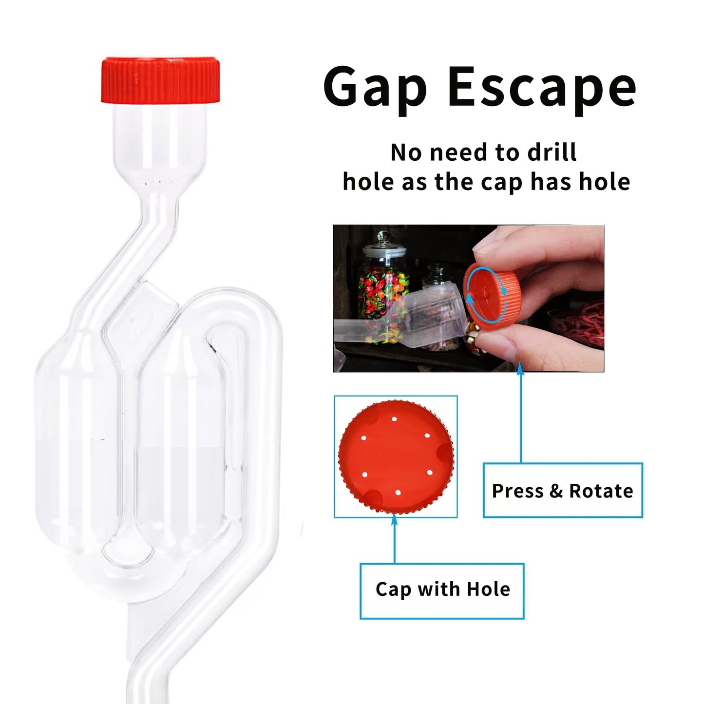 4PACK Twin Bubble Airlock Set, Fermentation Airlock,Brewing Airlocks Brew Kits Airlocks for Fermenting with 4 Stoppers + 10 Grommets