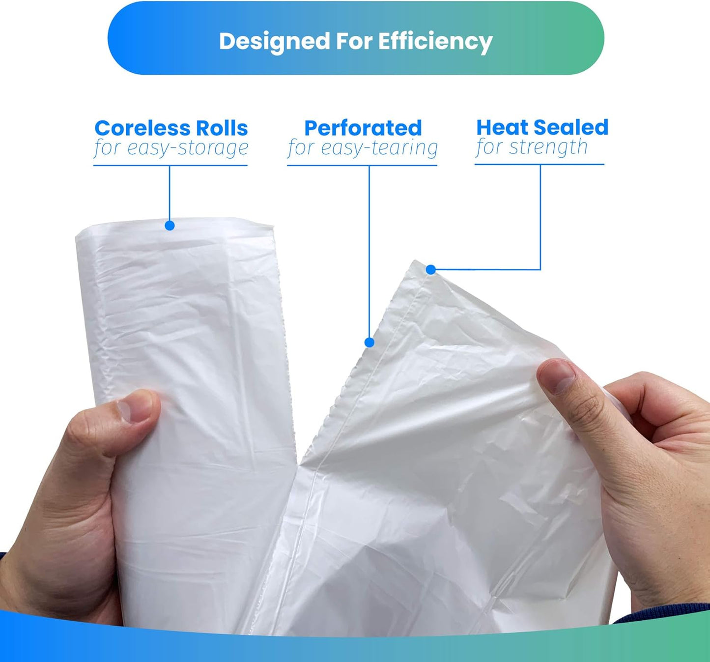 Reli. 6-10 Gallon Trash Bags - 300 Strong Clear Garbage Bags for Bathroom Use