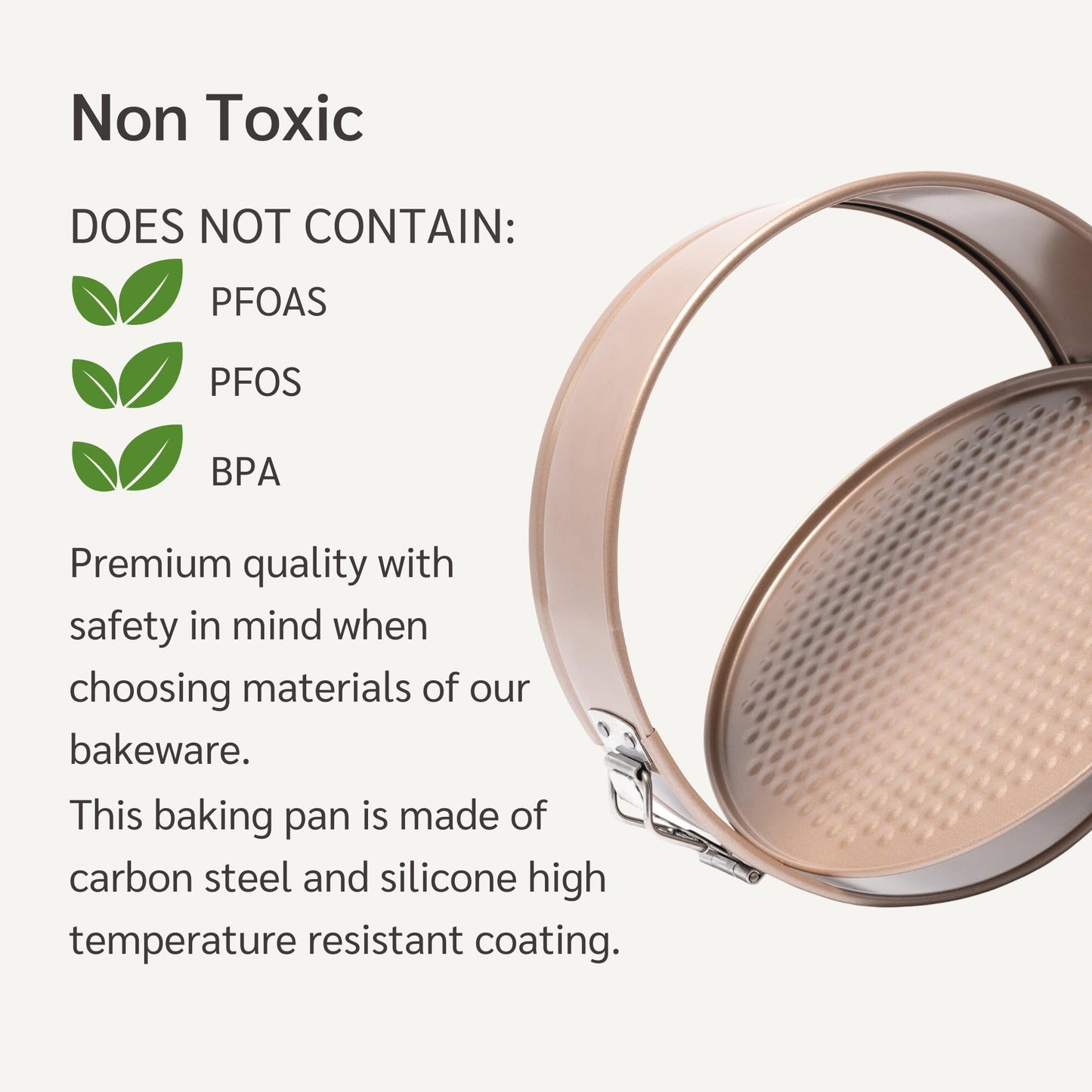 HAPPIELS Non Toxic Nonstick 9 inch Springform Pan | 9'' Cheesecake Mold | Leakproof Spring-form Round Cake Pans | Nontoxic Non Stick Spring Form Pan for Baking | Spring-Form Pans Leak Proof