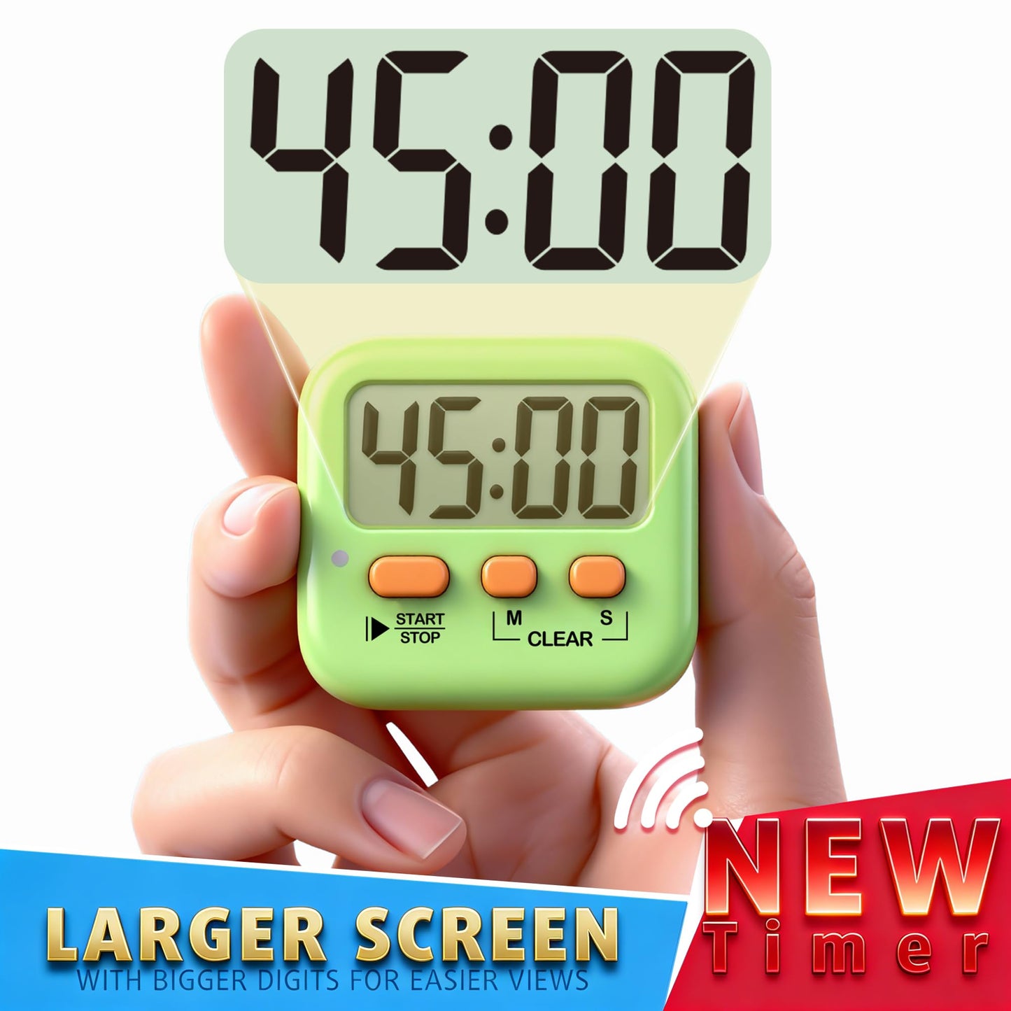 Antonki 2 Pack Digital Timer for Kids, Magnetic Countdown Kitchen Timers for Cooking, Egg, Classroom, Teacher, Exercise, Study, Oven - Battery Included