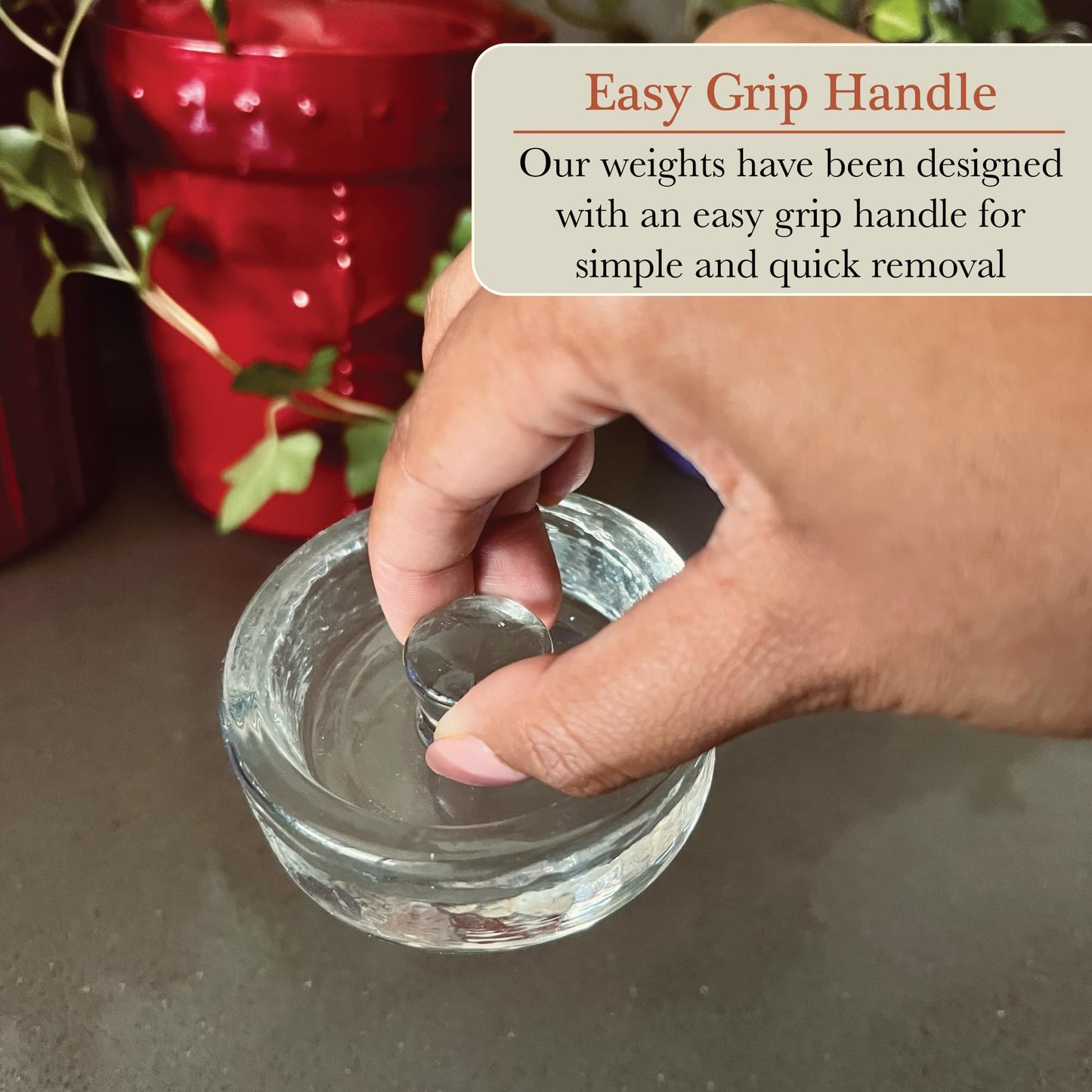 Elementi Fermentation Weight Set of 2 – Easy Grip Glass Weights for Fermenting, Perfect Pickling & Canning Weights for Wide Mouth Mason Jars, Durable Soda-Lime Glass for Sauerkraut, Kimchi & More