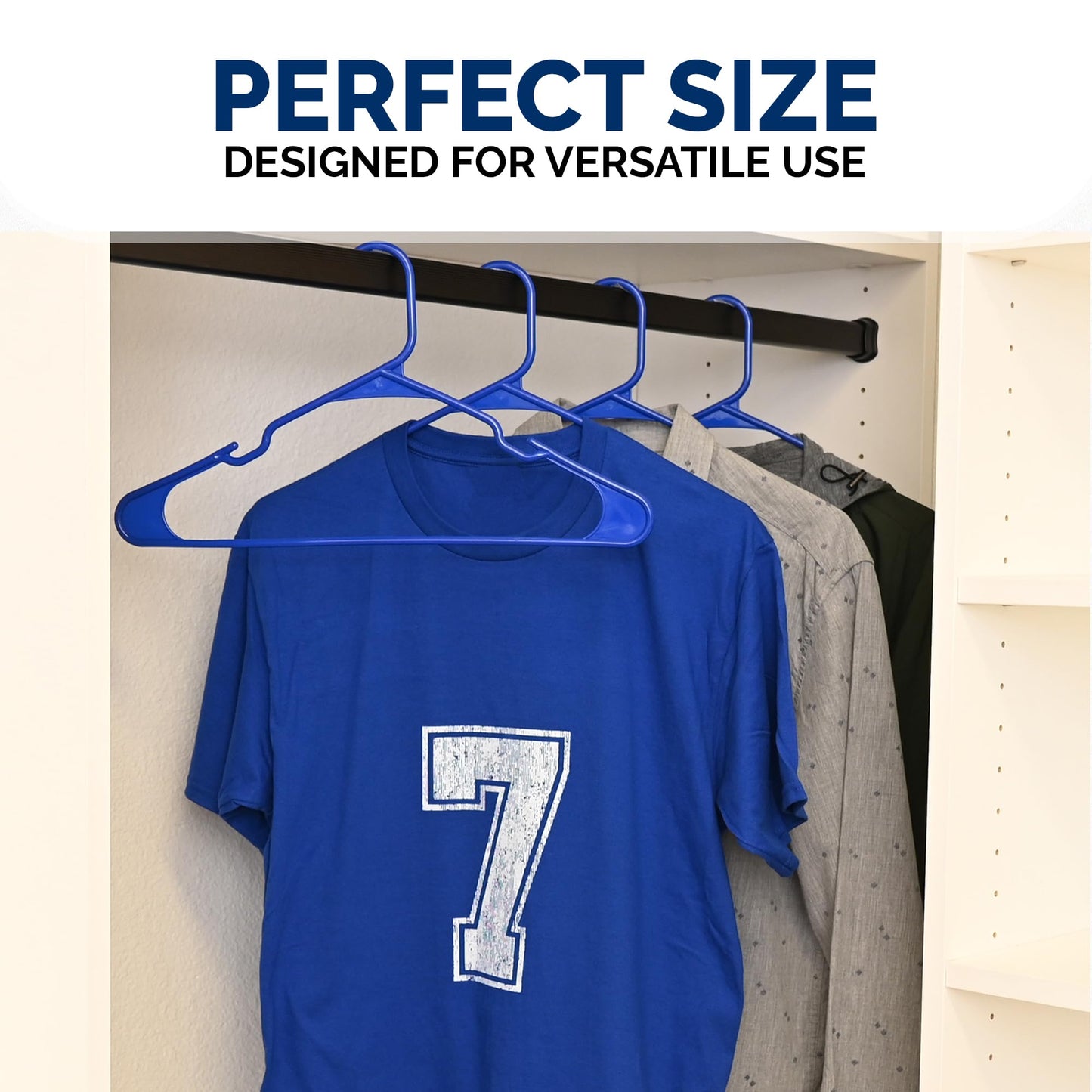 Closetselect Plastic Hangers 50 Pack - Space Saving Clothes Hangers, Made in USA, Durable & Strong Plastic Shirt & Coat Hanger with Notches & Shoulder Grooves, Non-Slip Clothing Hangers | Royal Spice