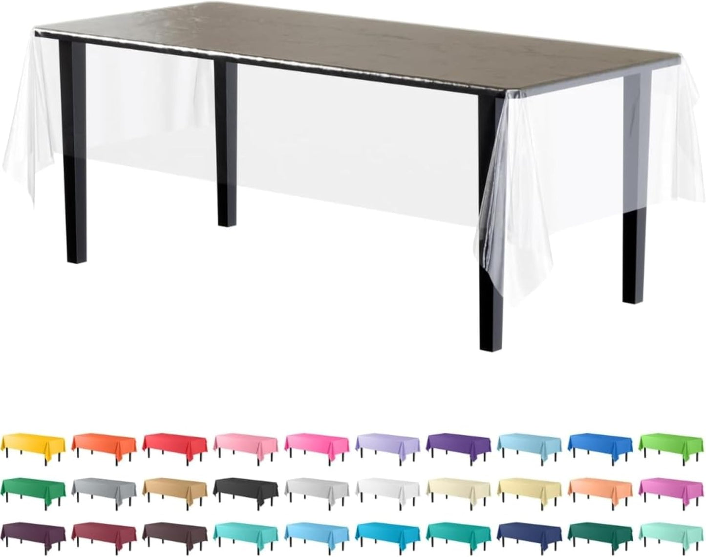 Ivory 84-Inch Round Tablecloth - 12-Pack Premium Plastic Party Supplies