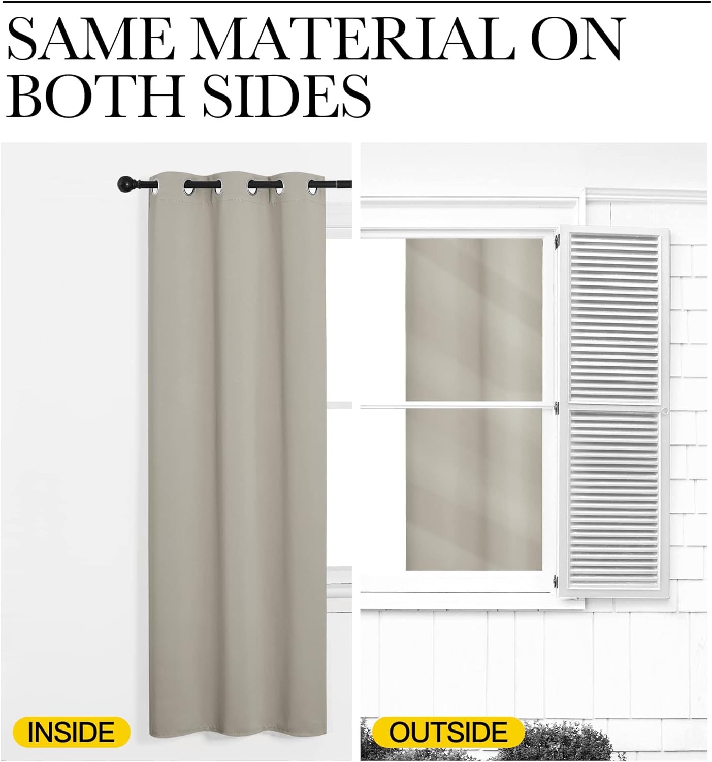 NICETOWN Room Darkening Curtain Panels - Thermal Insulated Grommet Drapes for Windows | Natural, 2 Panels, 55x68 Inches
