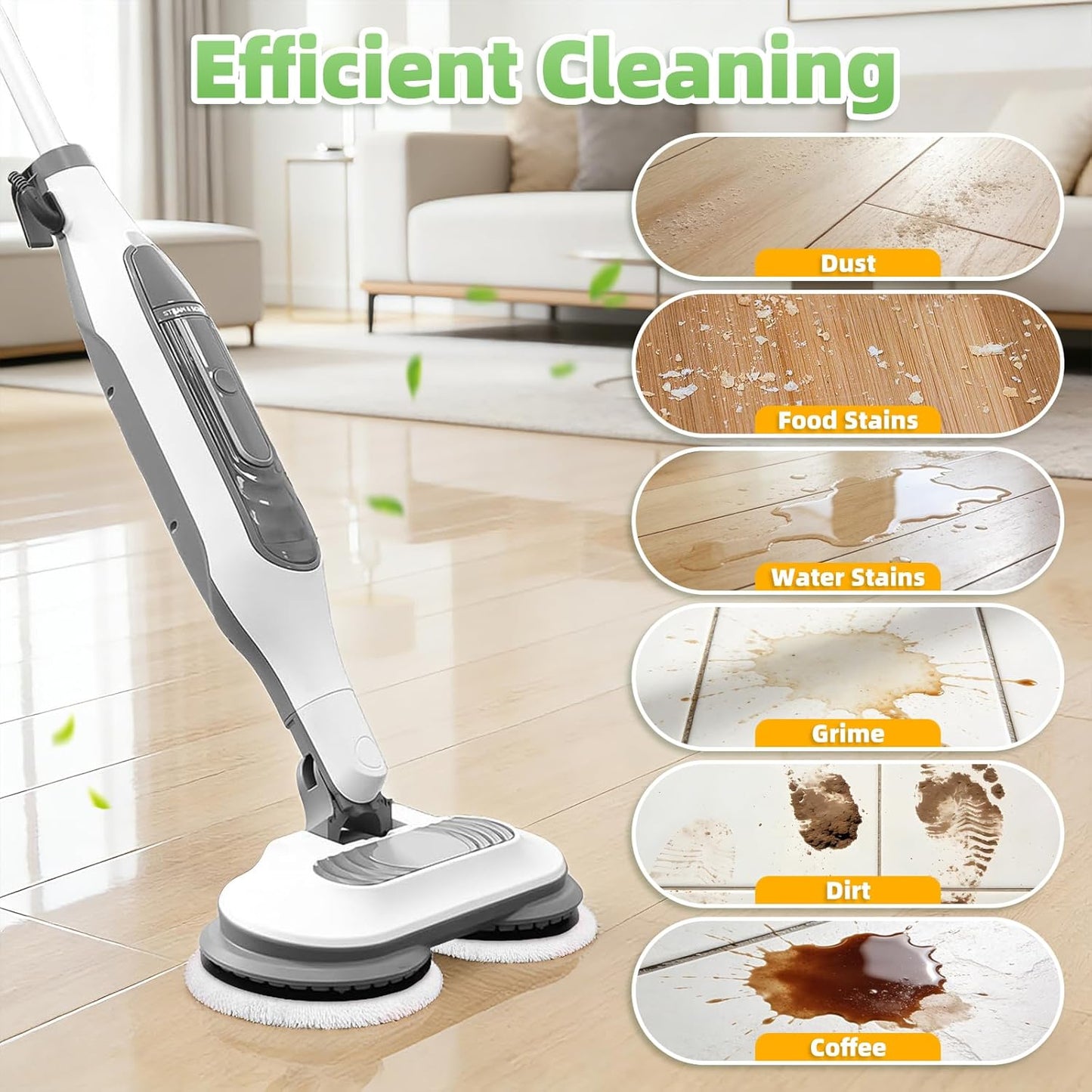 Shark Steam Mop Replacement Pads - 8 Pack Dirt Grip Soft Scrub Washable Pads for All Sealed Hard Floors