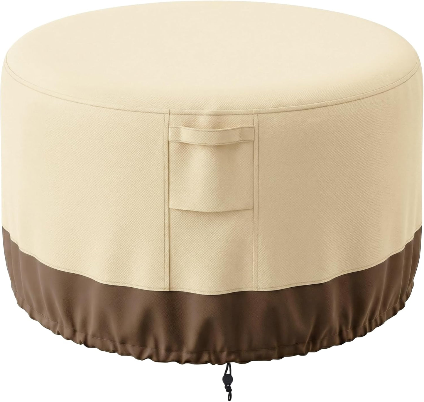 Vailge Round Fire Pit Cover - 100% Waterproof Heavy-Duty Protection | Outdoor with Air Vent & Handle